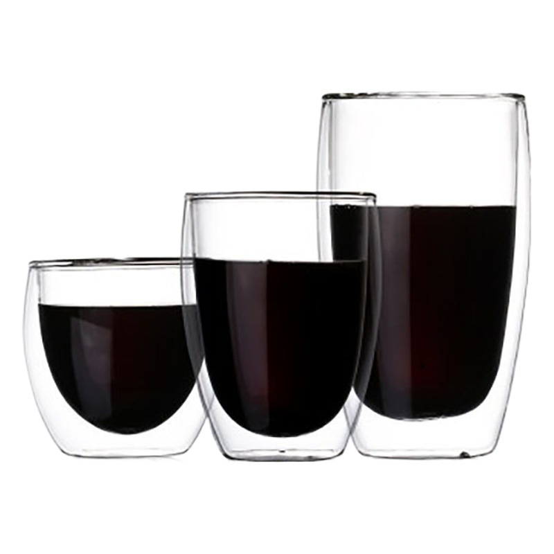 Fábrica al por mayor de vidrio de borosilicato de doble capa de vidrio transparente aislado taza de café engrosada taza de jugo de leche