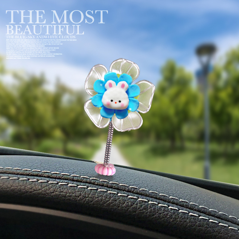 [Explosión] Douyin nuevo adorno de coche flor de cabeza sacudida pequeño animal adorno de coche adornos de primavera lindo panda