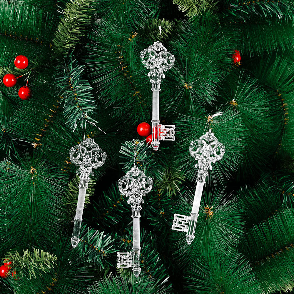 Weihnachtsbaum-Dekoration, transparenter Schneeflocken-Anhänger, kreative neue Hirsche zum Aufhängen, Weihnachtsbaum-Dekoration_voghion.com