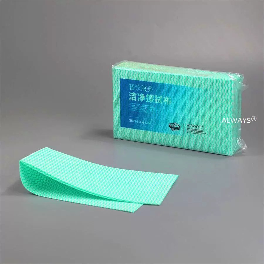 餐饮水刺无纺布折叠式抹布多功能百洁布去污清洁能力强