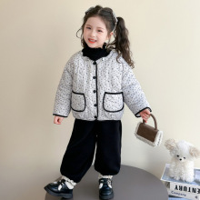 女童夹棉外套秋冬2025新款韩版女宝宝棉服洋气时尚冬装儿童棉衣潮