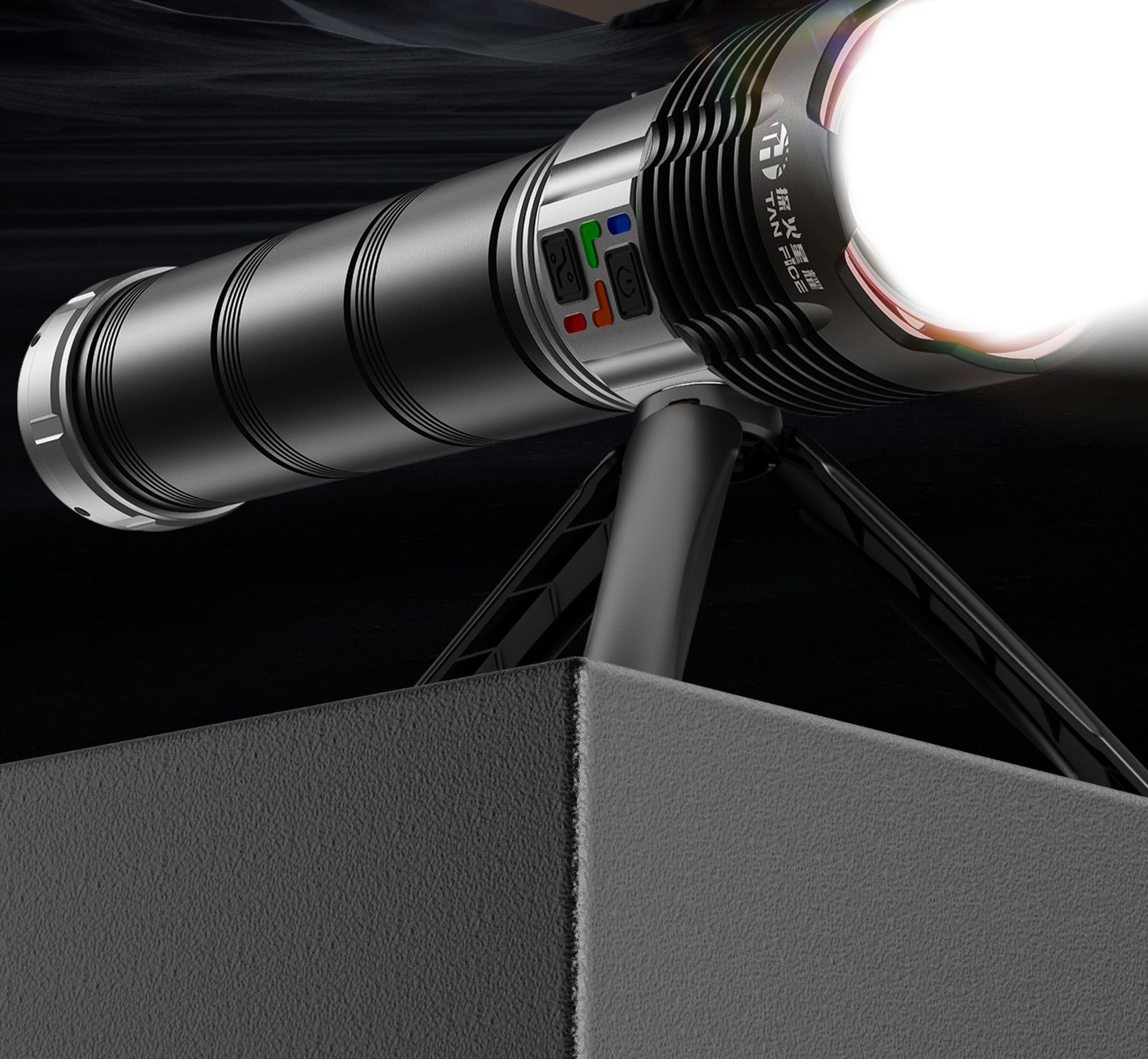 Cross-Border Hot-Selling High-Brightness Flashlight with Multi-Functional Telescopic Fixed-Focus Zoom, Outdoor Aluminum Alloy Emergency Light
