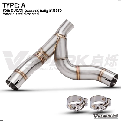 Suitable for Ducati Desert X/Monster937/Monster 950 Motorcycle Modified Titanium Alloy Exhaust Pipe Middle Section (Motorcycle exhaust pipe) - style-1-stainless-steel-middle-section-connected-to-the-original-factory