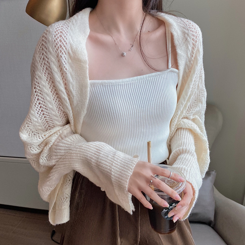 Knitted Shawl Coat for Women, Cardigan Sweater, Trendy High-End Office Cape, Outerwear for Cheongsam, Faux Cotton