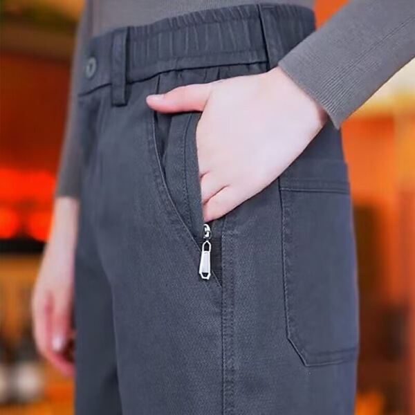 Men's universal thin wear-resistant trousers with zipper