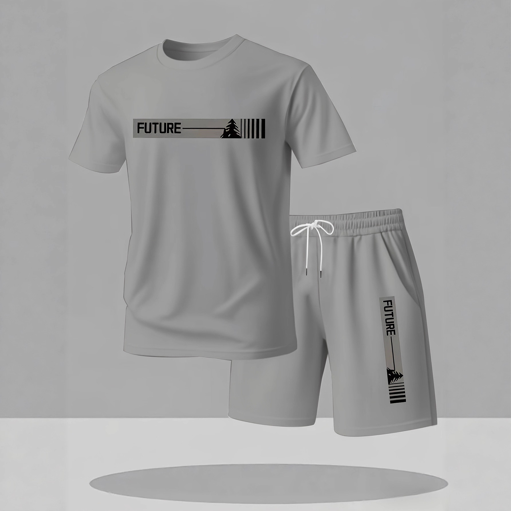Men's Casual Sports T-Shirt Set Quick Drying Breathable Polyester Mesh Sweat Wicking Comfortable Soft Short Sleeve_viptrois.com