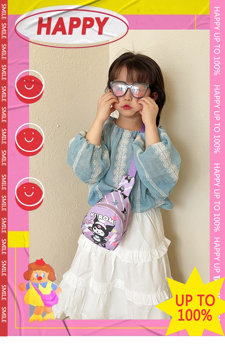Summer 2024 new children's bag crossbody bag, cute pink little horse chest bag, Korean-style canvas bag for boys and girls full figure