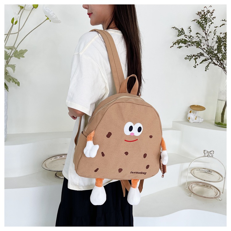 Borsa in tela di formaggio carina Instagram coreana per ragazze morbide, borsa da scuola per bambini, zaino versatile di grande capacità_voghion.com