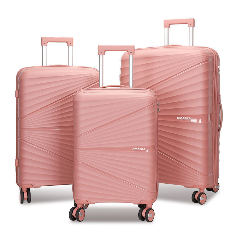 Customized fashion travel trolley case 20 inch boarding case silent universal wheel luggage PP trolley case hard shell case