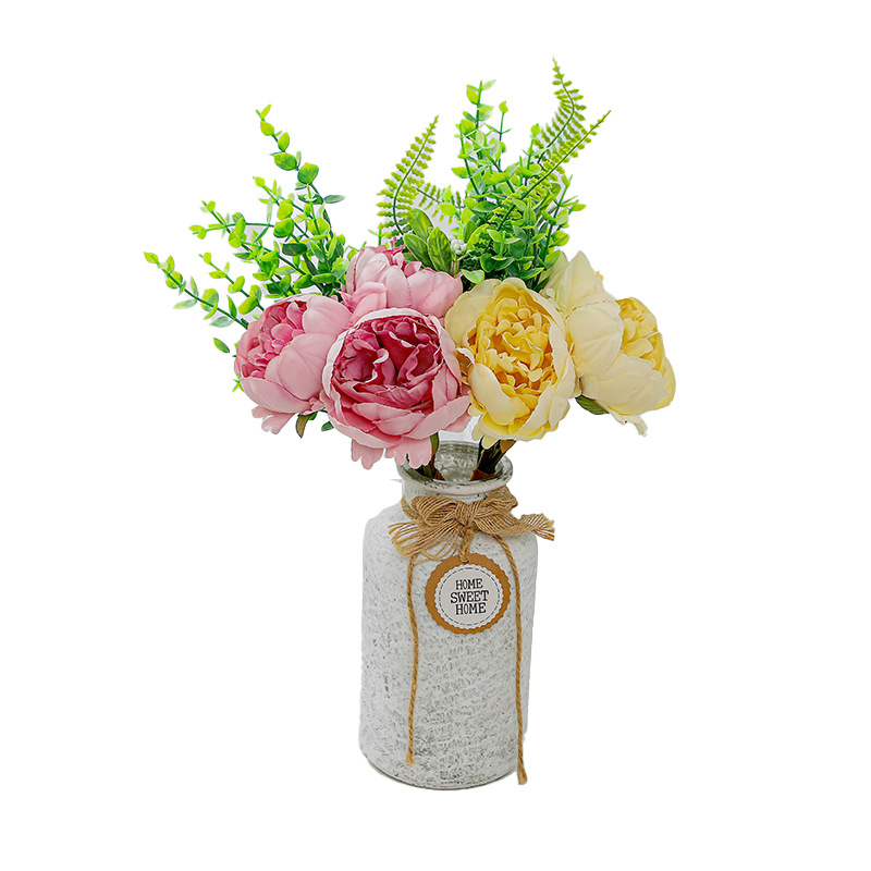 Envío Gratis, Flores Artificiales, Rosa Perla, Peonía, Ramo de Novia, Hojas de Eucalipto, Fotografía de Bodas, Ramo de Mano