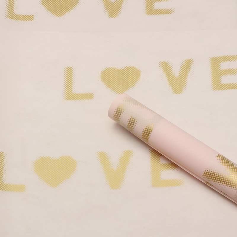 Huaxi comercio exterior transfronterizo Hansu papel de embalaje de flores grandes amor floral impermeable niebla papel florista materiales lotes