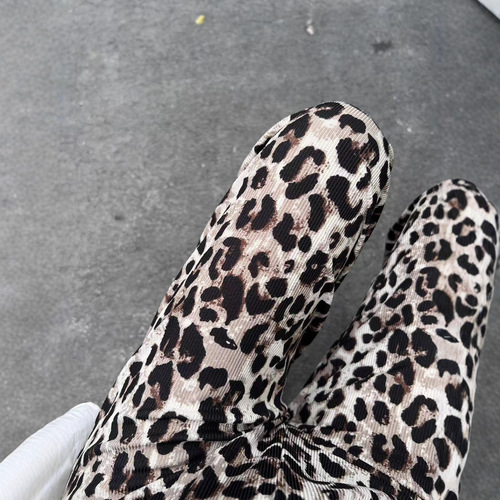 Pink Leopard Print Cool Pants Summer Print Wide Leg Pants Women High-Waisted Thin Version Loose Drape Floor-Length Strolling Pants