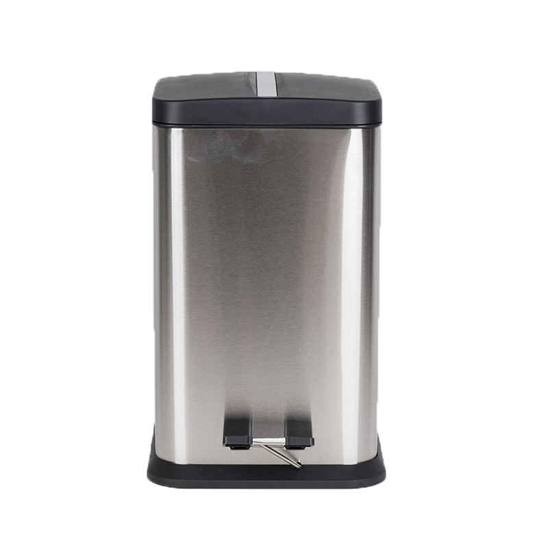 Papelera de pedal de acero inoxidable de estilo europeo para el hogar grande 12L sala de estar oficina hotel con tapa cubo de almacenamiento