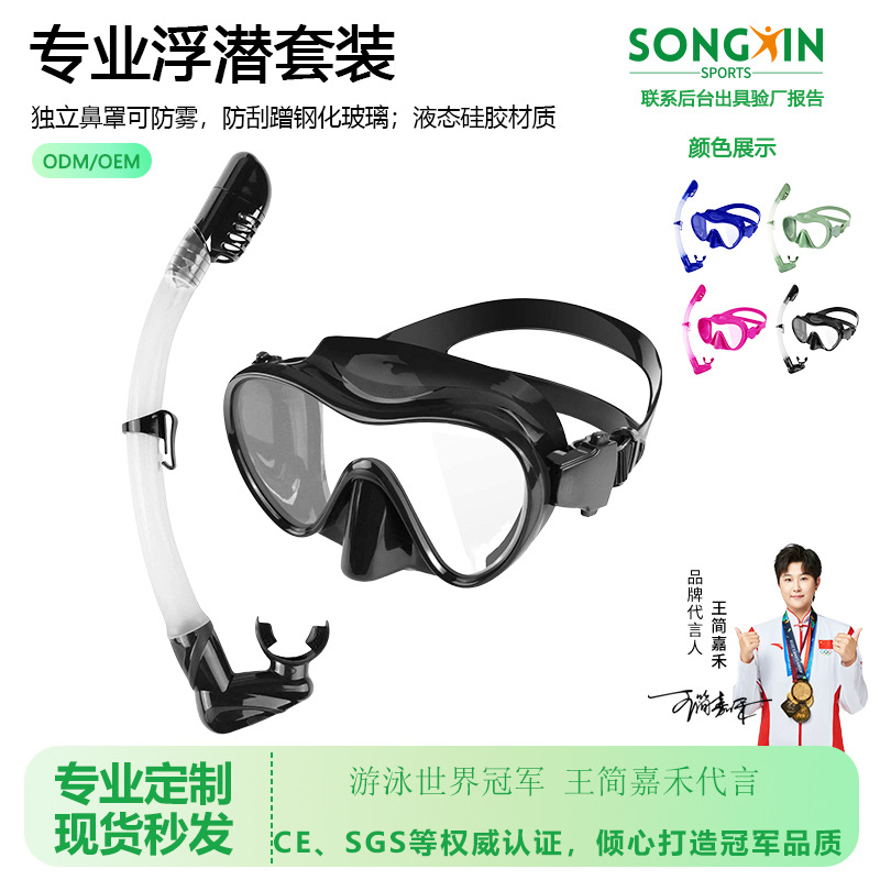 Cross-Border Dropshipping Professional Snorkeling Set Liquid Silicone Anti-Fog Snorkeling Mask Diving Mask Supplies