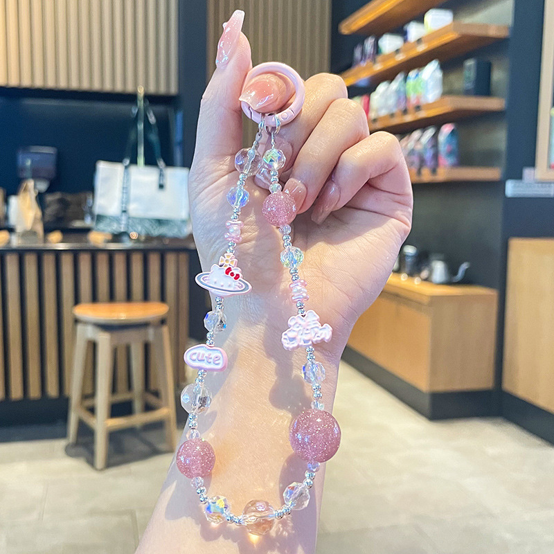 Princesa, por favor, hacer fortuna, cadena de teléfono móvil, nueva aleación de caso de teléfono móvil, colgante de cuentas de alta calidad, colgante de llaves corto