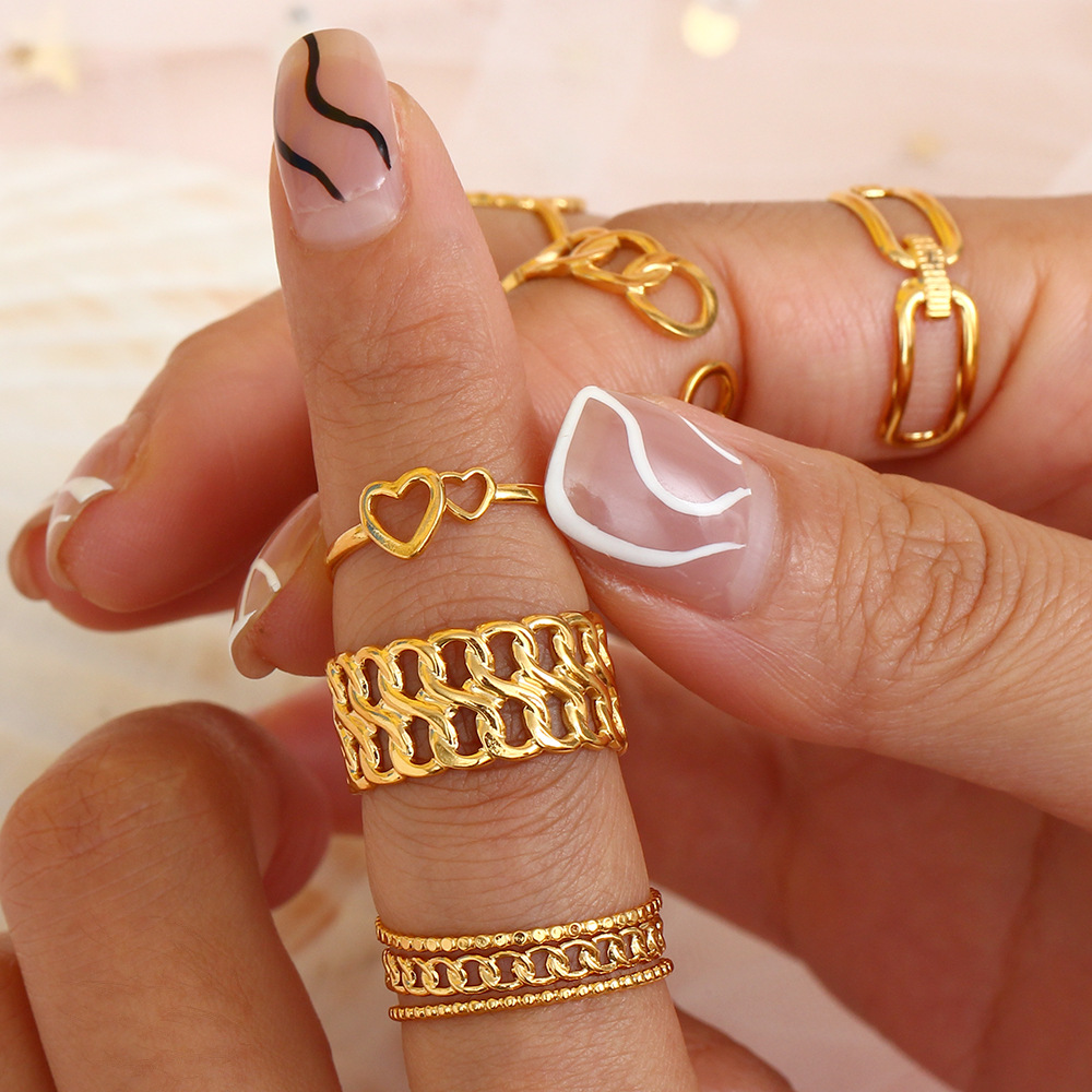 Fashion Geometric Stainless Steel Open Ring Plating Stainless Steel Rings