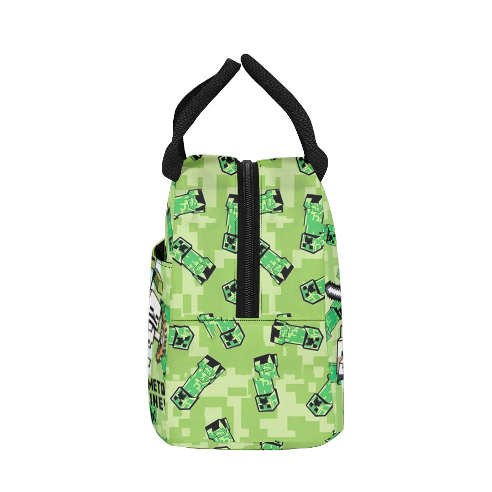 Nuevo producto 3D My World Minecraft mochila de estudiantes de primaria y secundaria bolsa de almuerzo bolsa de bolígrafo doble tres piezas set