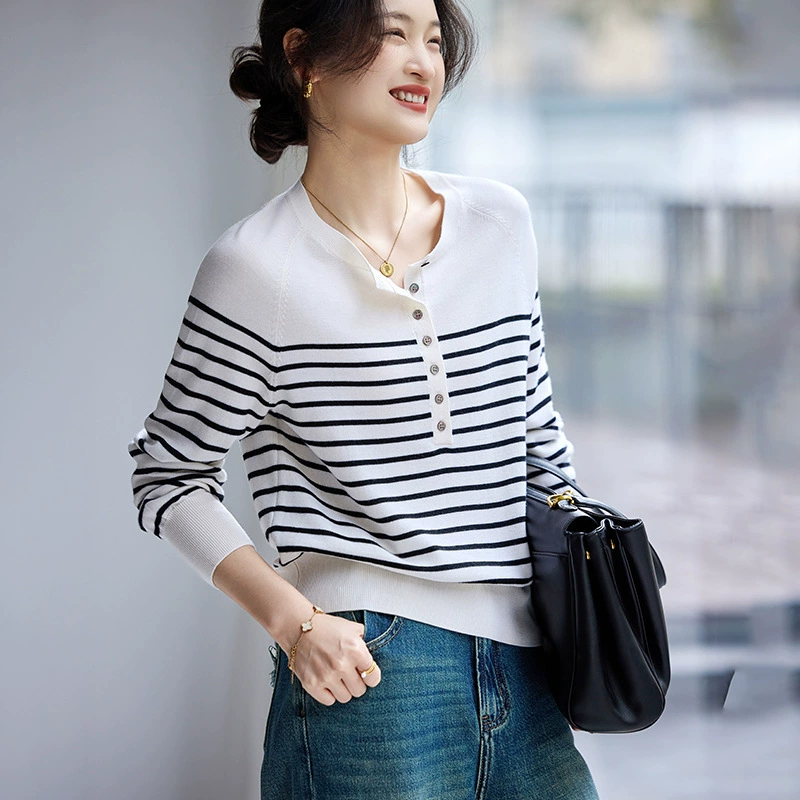 Новый свитер Yangzi пряжа 60 камвольных 100% шерстяных женщин с круглым вырезом