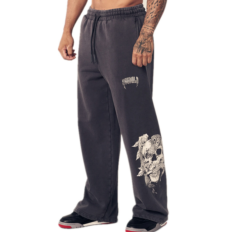 YOUNGLA メンズ スポーツパンツ アメリカンスタイル スポーツ レジャー ストレート パンツ ジム ランニング トレーニング パンツ TZ-|undefined