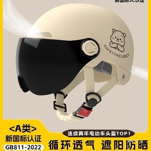 New National Standard 3C Certified Electric Motorcycle Helmet for Men and Women, Battery Car Summer All-Season Universal Hat Half Helmet