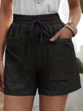 A 63920 Casual Linen High Waist Shorts �����ʸж̿� ר