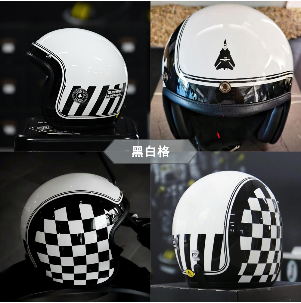 Italian TRRF Retro Half Helmet Carbon Fiber Motorcycle Helmet