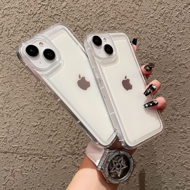 Suitable for iPhone16PRO Photo Frame Airbag Transparent Protective Cover Apple 15/14 Damping Airbag Full Soft Phone Case