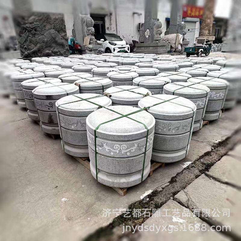 石雕挡车球挡车柱 道路交通安全设施 校园门口园林广场阻车墩