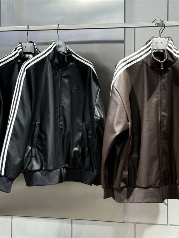 Cross-Border New Style Pu Leather Jacket for Men and Women, Spring and Autumn Vintage Trendy Versatile Long-Sleeve Stand-Collar Jacket