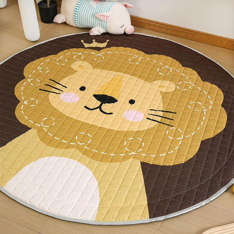 Cross-Border Ins Style Cotton Toy Invisible Storage Floor Mat Round Children's Non-Slip Cartoon Mat Game Mat Available for Wholesale