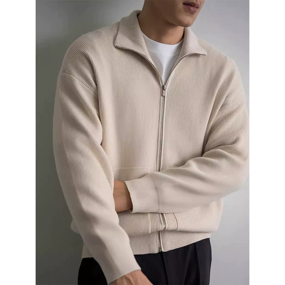 Кардиган свитер мужская весна осень 2024 прилив бренда свободный ленивый стиль свитер носить мужские куртки на молнии