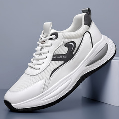 2024 Summer New Mesh Men's Sports Casual Korean Style Dad Shoe Student Thick Sole Versatile Running Fabric Shoes