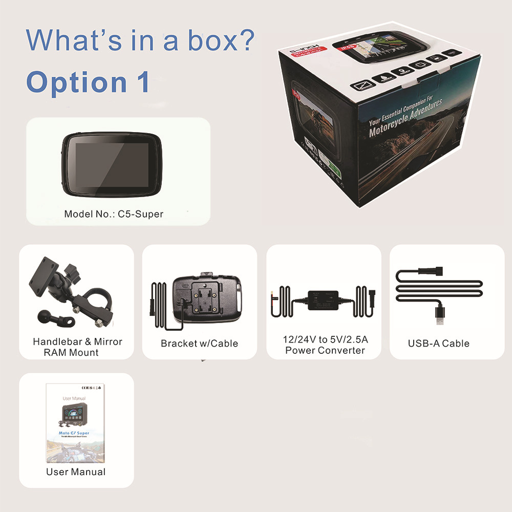 Cross-Border In-Stock Products 5inch Motorcycle Gps Navigator Wireless Carplay/Android Auto Car Bluetooth Interconnection