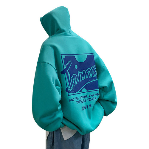 Men's Hooded Sweatshirt Spring and Autumn Trendy Casual Loose Graffiti Print Top Hong Kong Style Trendy Brand Youth Gangster Style Jacket