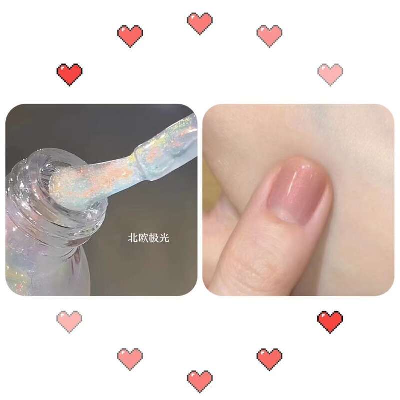 可撕拉无异味裸色指甲油免烤可剥水性快干细闪冰透显白学生美甲|undefined