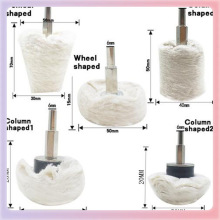 ✅跨境批发 带柄白布轮镜面抛光上蜡 圆柱蘑菇锥型布轮磨头柄径6m