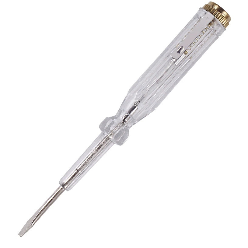 Бытовая прозрачная электрическая тестовая ручка, отвертка с плоской головкой двойного назначения, многофункциональная электрическая тестовая ручка, специальная портативная экспериментальная электрическая ручка для электриков