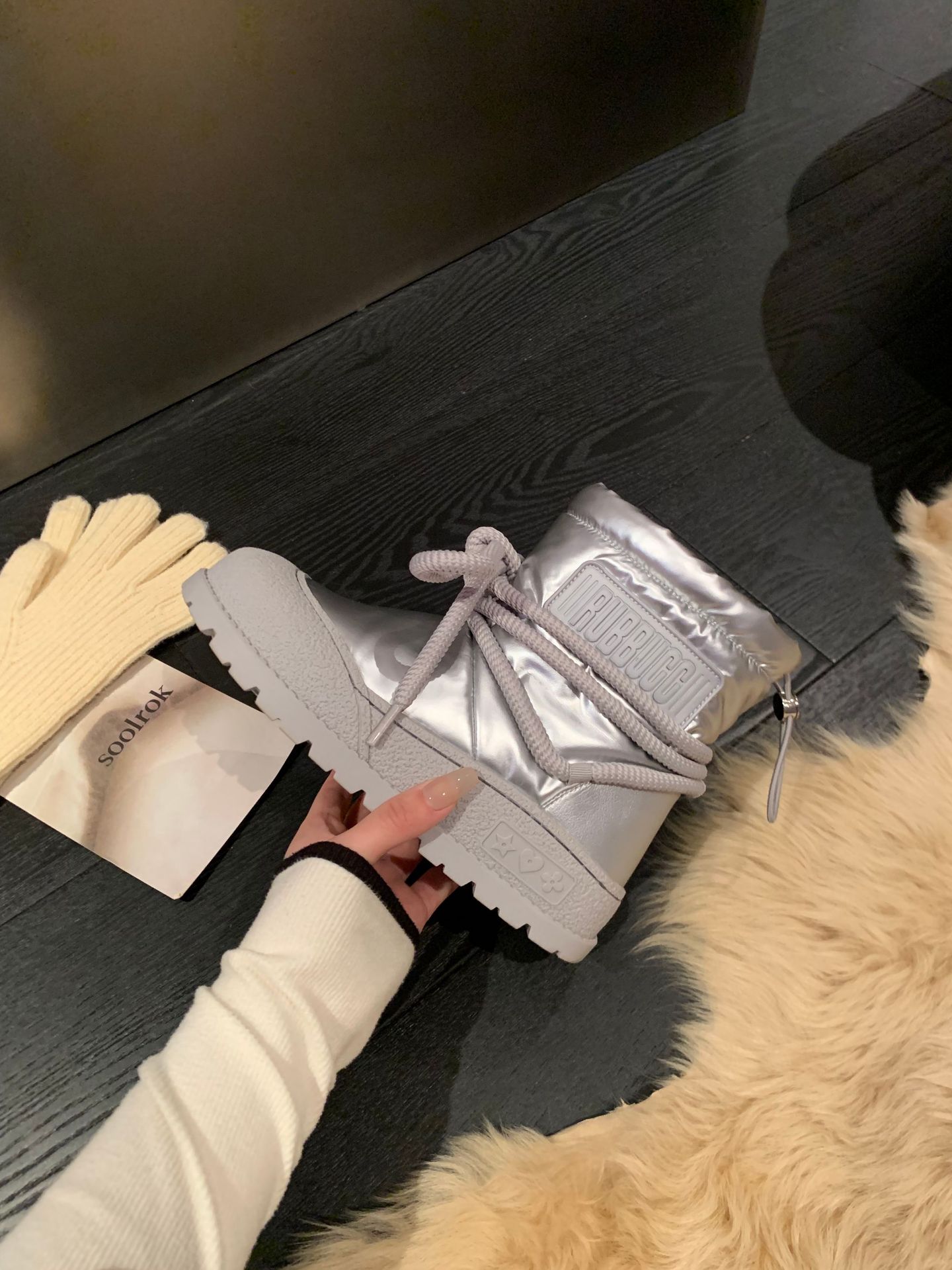 ShoeGlobe Damen-Schneestiefel aus echtem Leder mit dicker Sohle, Schnürung und warmem Futter – Herbst/Winter 2025 – Modisch, rutschfest, mit dicker Baumwollsohle_voghion.com