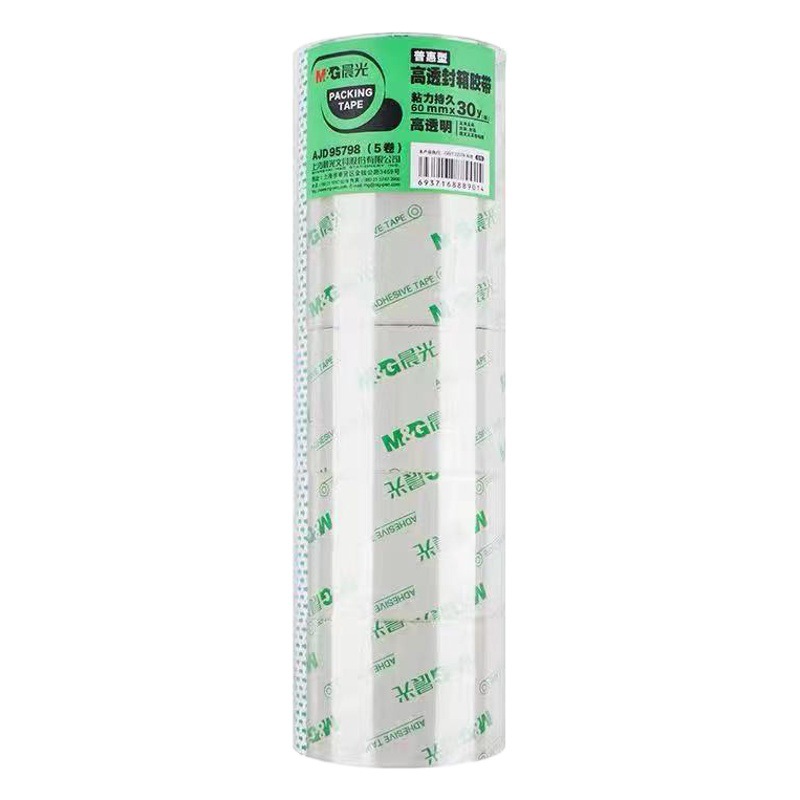 Morning Light Transparent Adhesive Tape High Viscosity Large Size Tape Ajd95783 for Express Packaging and Sealing
