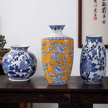 新中式复古陶瓷花瓶客厅轻奢插花水培摆件名宿宣传电视机柜花瓶