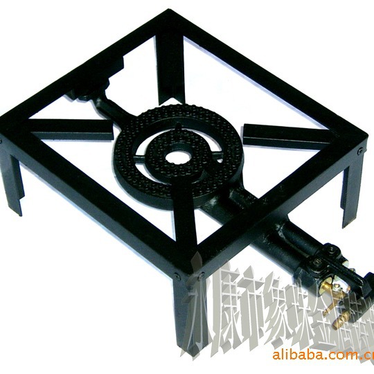 Estufas de camping con soporte de hierro fundido cabeza de horno de gas licuado horno de ángulo de acero