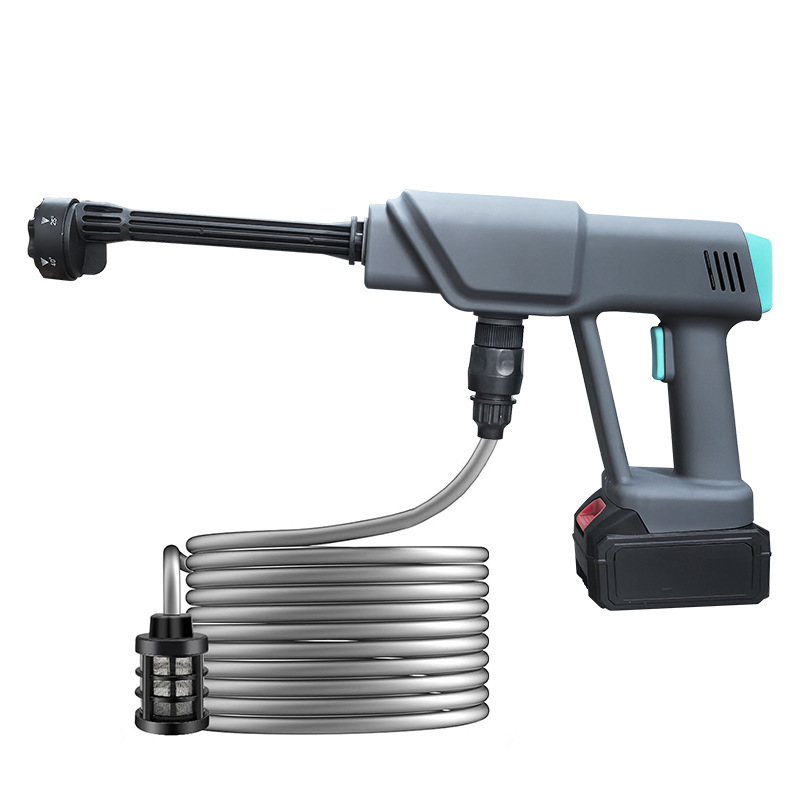 21V Cross-Border High-Quality Portable Wireless High-Voltage Lithium Battery Electric Car Wash Water Gun for Car and Home Use