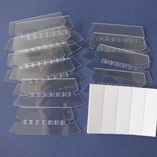 Factory hot selling index transparent PVC label clip hanging file index label film classification transparent label