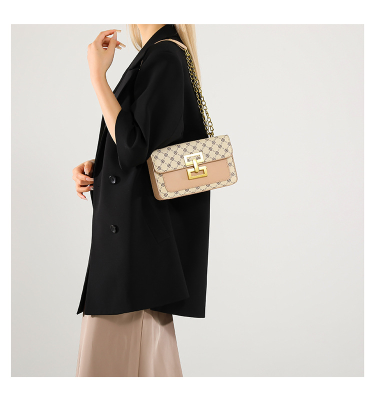 High-end texture, retro single-shoulder women's 2024 autumn new trendy and versatile chain crossbody small square bag undefined