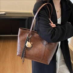 2025秋冬新款复古大容量托特包女时尚休闲腋下包高级感手提单肩包
