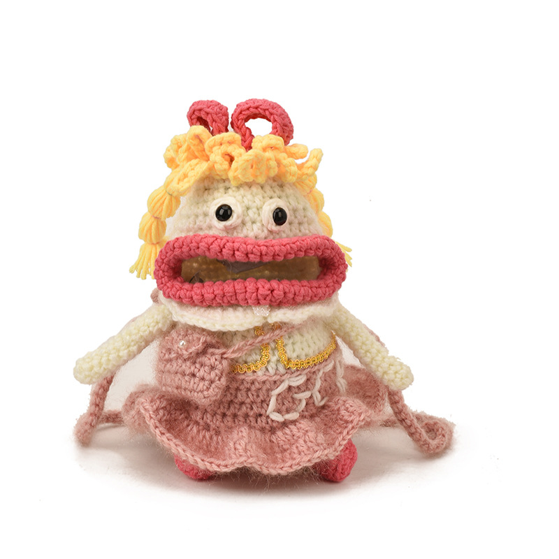 Otoño y invierno nuevo gancho de lana bolsas de niños divertidas extrañas bolsas de accesorios para bebés caricaturas bolsas de cambio para niños y niñas
