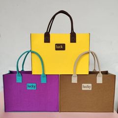 新しいファッションの女性のフェルトのハンドバッグの女性のフェルトのハンドバッグ
