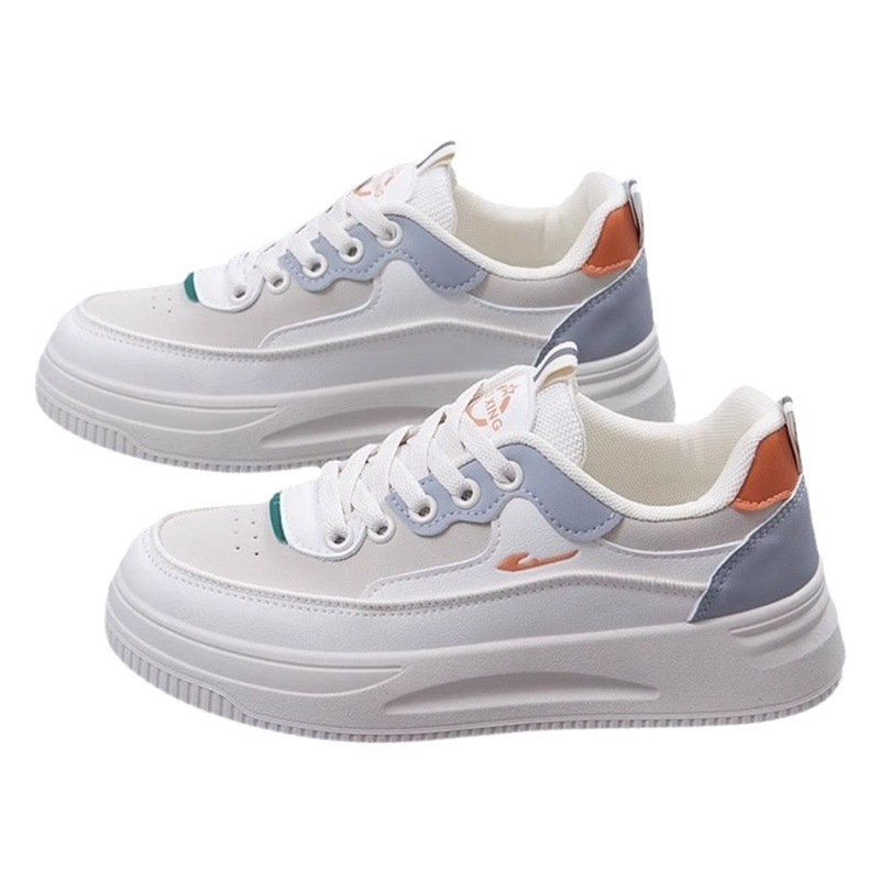 Primavera nuevos zapatos blancos con suela suave zapatos de mujer zapatos de skate con suela gruesa transpirable zapatos de primavera y otoño zapatos deportivos de estudiantes
