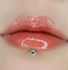 Lip piercing with gemstone inner tooth lip ring, ear bone stud, dimple stud, ear piercing jewelry, titanium steel, factory direct sale, wholesale