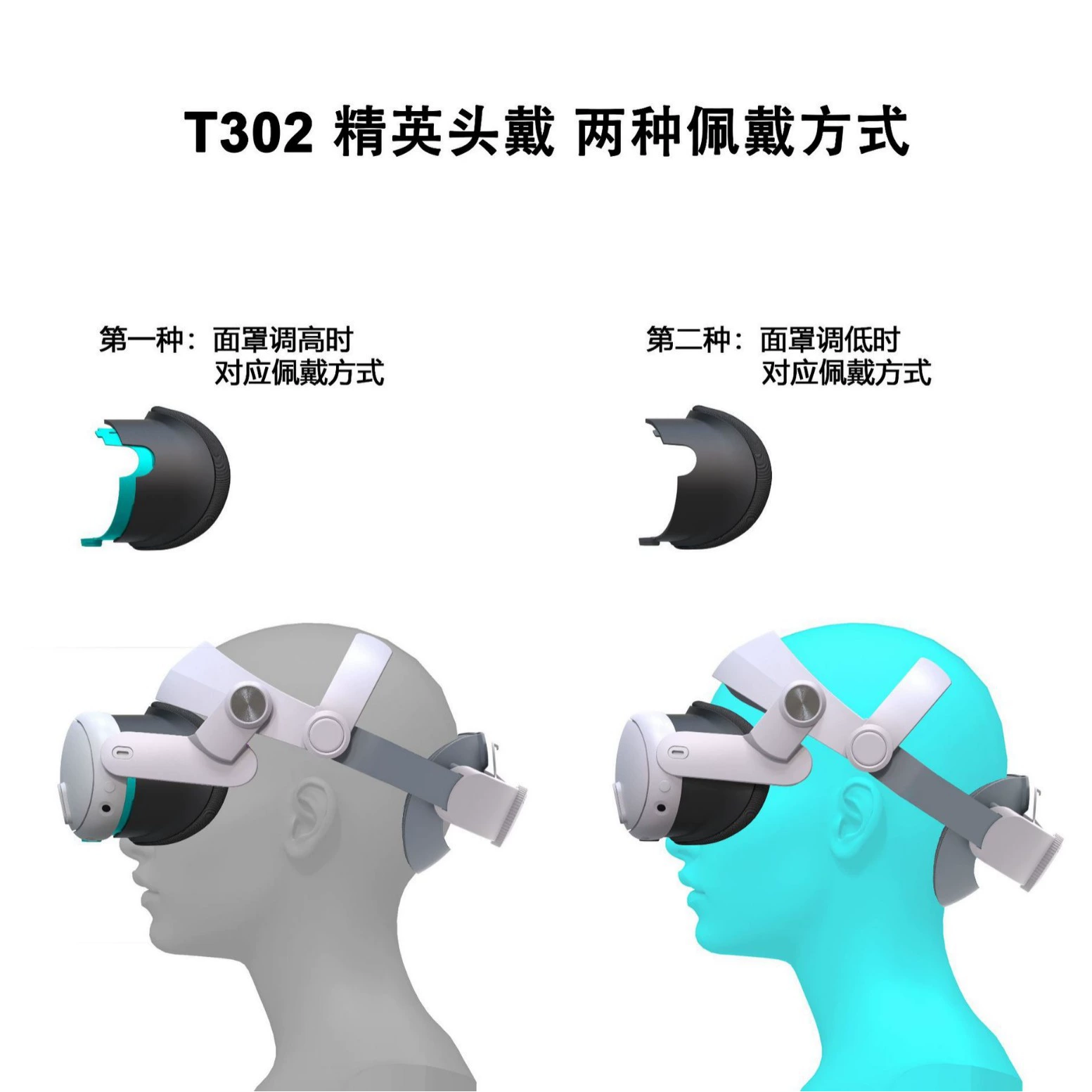 T302 Elite head wearing adaptive Meta Quest 3/3S headset Q3/Q3S decompression design is more adapted